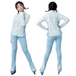 Figure Skating Suit Adult Girl Wool Lining Thickened Cold and Warm Skating Training Pants Set for Winter