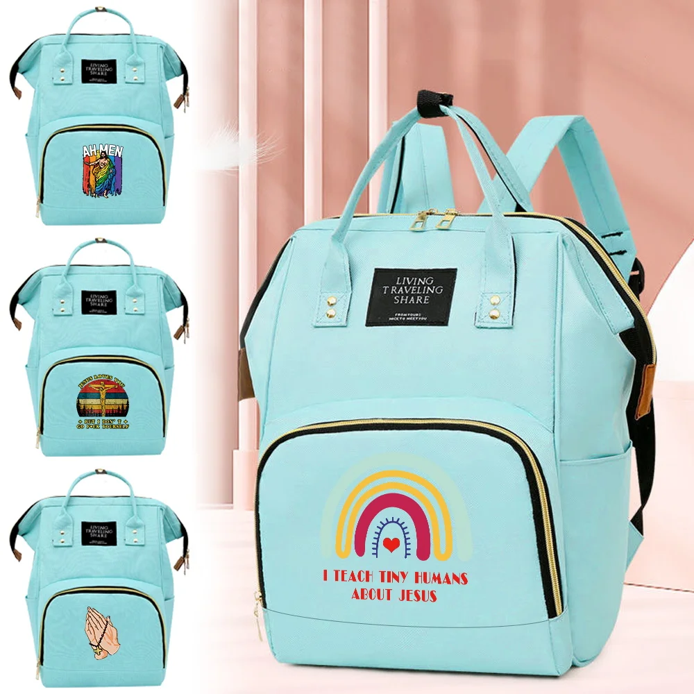 

Mummy Bag Large Capacity Infant Bags Fashion Diaper Pouch Jesus Series Milk Bottle Organizer Newborn Products Storage Backpack