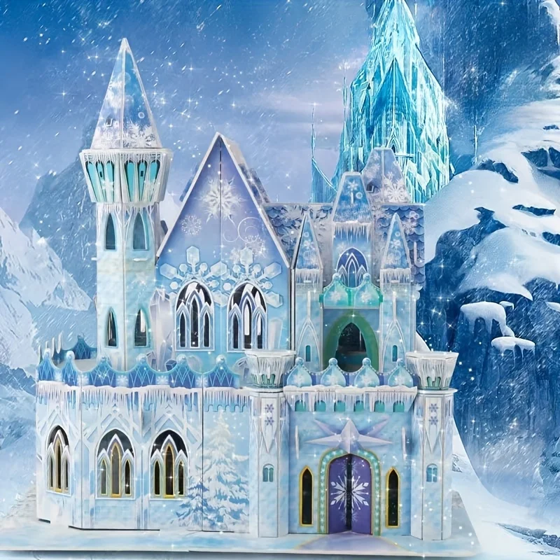 3D Puzzle Ice Castle & Fantasy Castle for Princess Girls, DIY Educational Kid's 3D Puzzle Christmas/Black Friday/Birthday Gift