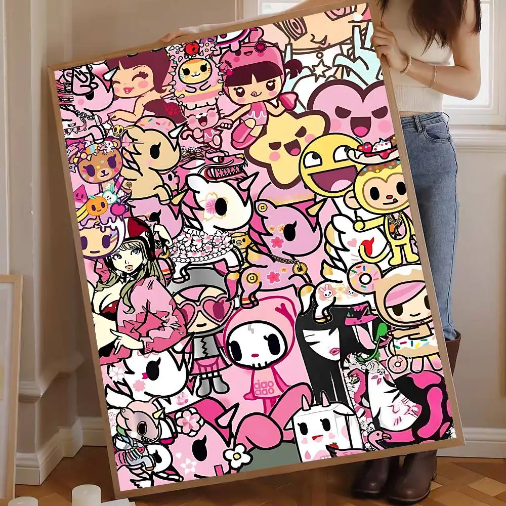 Japan T-Tokidokis Anime Posters Sticky Whitepaper Sticker DIY Room Bar Cafe Kawaii Room Decor