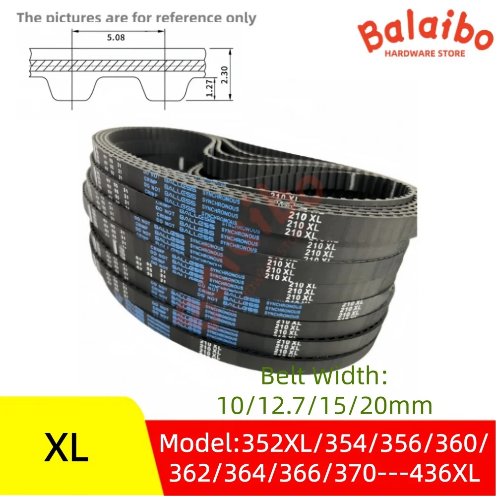 XL High Torque Rubber Timing Belt  Model number 352XL/354/356/360/362/364/366/370/372/---436XL Belt Width 10/12.7/15/20mm