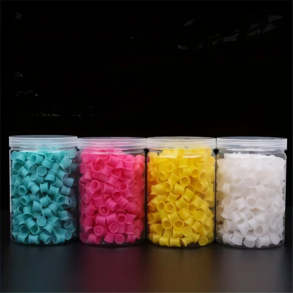 50/100/300pcs Silicone Tattoo Ink Cups with Base Disposable Round Pigment Cups for Permanent Makeup Tattoo Supplies