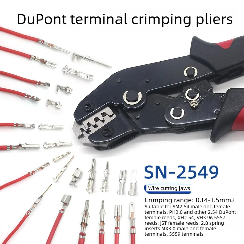 SN-2549 Dupont Terminal Crimping Pliers for SM2.54/PH2.0/VH3.96/5557/JST Female Terminal Spring, Electrical Wire Crimping Tool