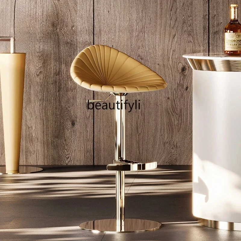 

LXHousehold lift bar stool light luxury high-end island chair high back chair front desk chairSSS