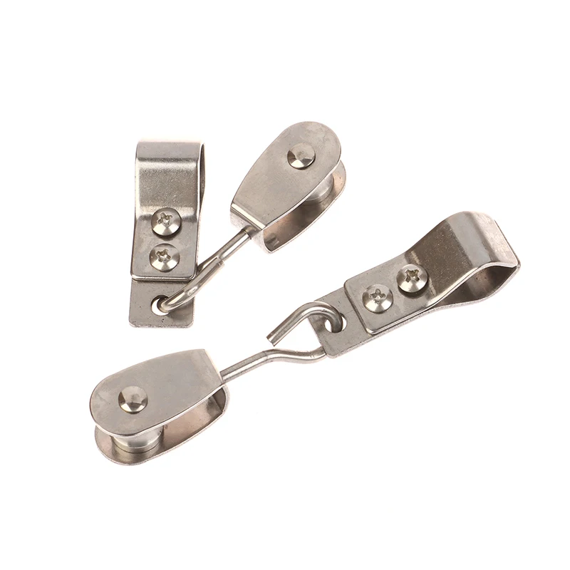 2pcs Heavy Duty 304 Stainless Steel Pulley & Clamps For Shade Sail Installation Outdoor Garden Sun Shade Pipe Clips Hardware