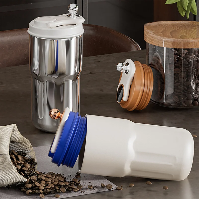 N10R-420ML Digital Smart Coffee Insulation Cup Stainless Steel Led Temperature Display Thermos Bottle Car Vehicle Mug Durable Br