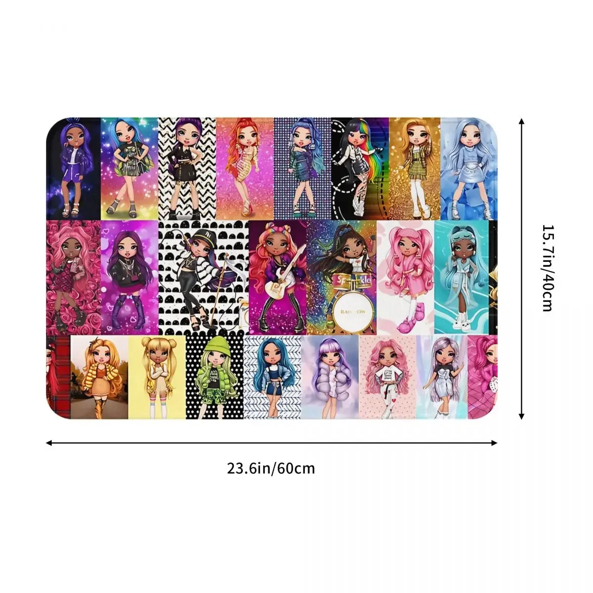 Rainbow High Dolls zerbino antiscivolo tappetino da soggiorno tutti i personaggi tappeto da pavimento tappeto per porta d\'ingresso decorativo per la