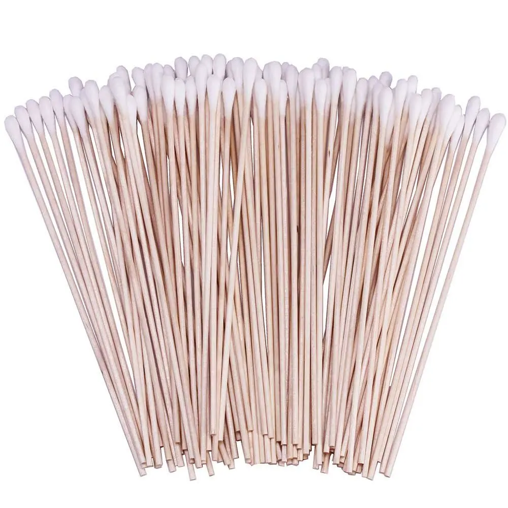 

Count 6 Inch Long Cotton Swabs with Wooden Handles Cotton Tipped Applicator for Cleaning
