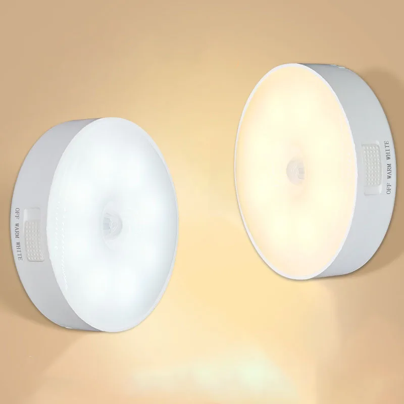 Smart Motion Sensor Light Usb Rechargeable Cabinet Lights Warm Light White Light For Kitchen Stairs Hallway Closet Bedroom Lamp