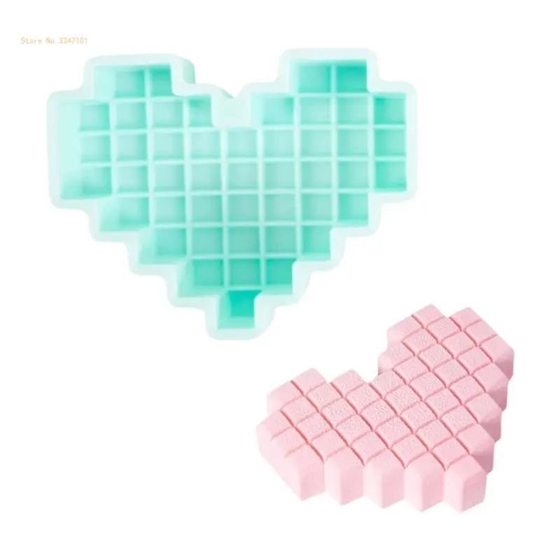 

Pixel Heart Silicone Molds Baking Tool for Making Chocolate, Candy Dropship