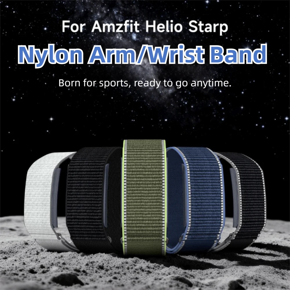 Nylon Sport Band Bicep Band Loop Design Adjustable Fitness Tracker Strap Breathable for Amazfit Helio Strap Replacement Arm Band