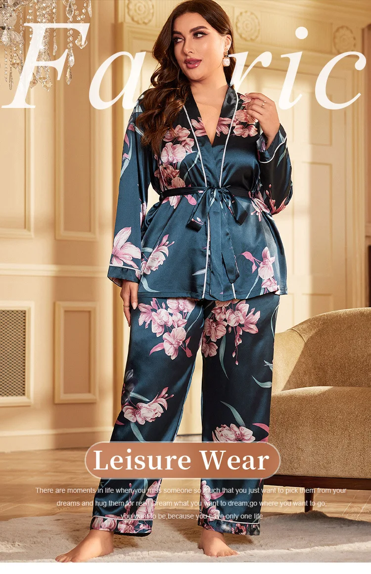 

Large size summer women's bathrobes sexy dressing gown home clothes can be worn outside the ice silk nightgown