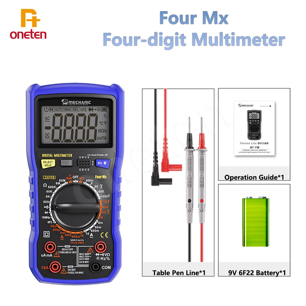 Mechanic Four MX Digit Intelligent Multimeter Fully Automatic Digital Display High Precision Universal Meter Votage Current Tool