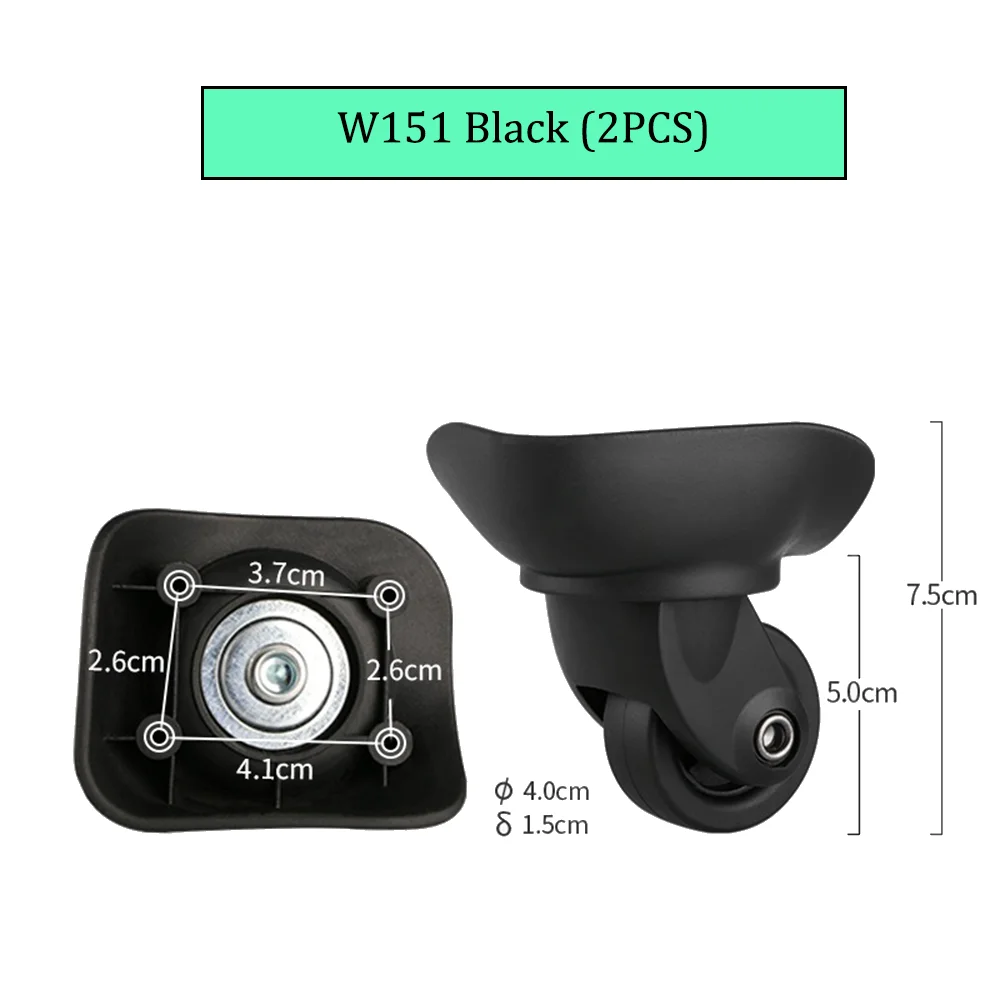 Imagem -02 - Universal Preto Trolley Bagagem Acessórios Mala Rodas Forte Compressão Rodízios Substituição Adequado para W151