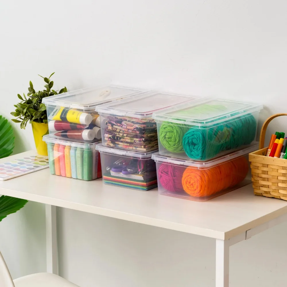 Inspired Essentials 5 Qt. Plastic Storage Bins with Lids, Stackable Storage Containers, Totes, 20Pk