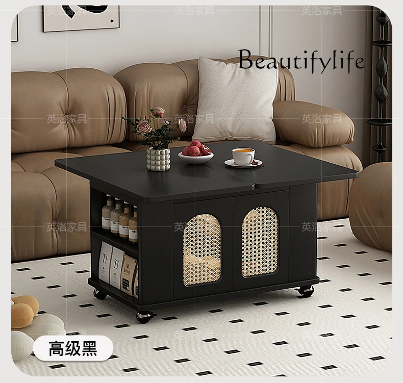 

Китайский чайный столик из массива дерева в древнем стиле для маленькой квартиры, гостиной, мобильного дивана, боковой столик, маленький складной столик с нажимом