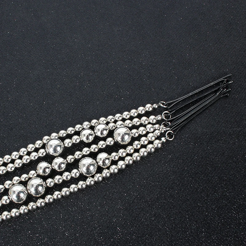 Color Pearl Long Tassel/Chain Bridal Wedding Hair Accessories Hair Clip Women Bridal Ponytail Accessories Hair Jewelry