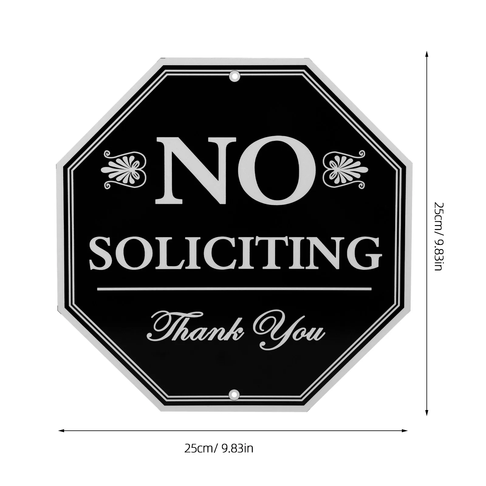 No Soliciting Sign Aluminium Material Waterproof Outdoor Use Door Window Home Front Door Protection Sign No Soliciting