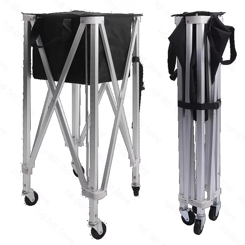 Aluminum Tennis Cart Portable Tennis Training Basket Ball Collector For Coaches