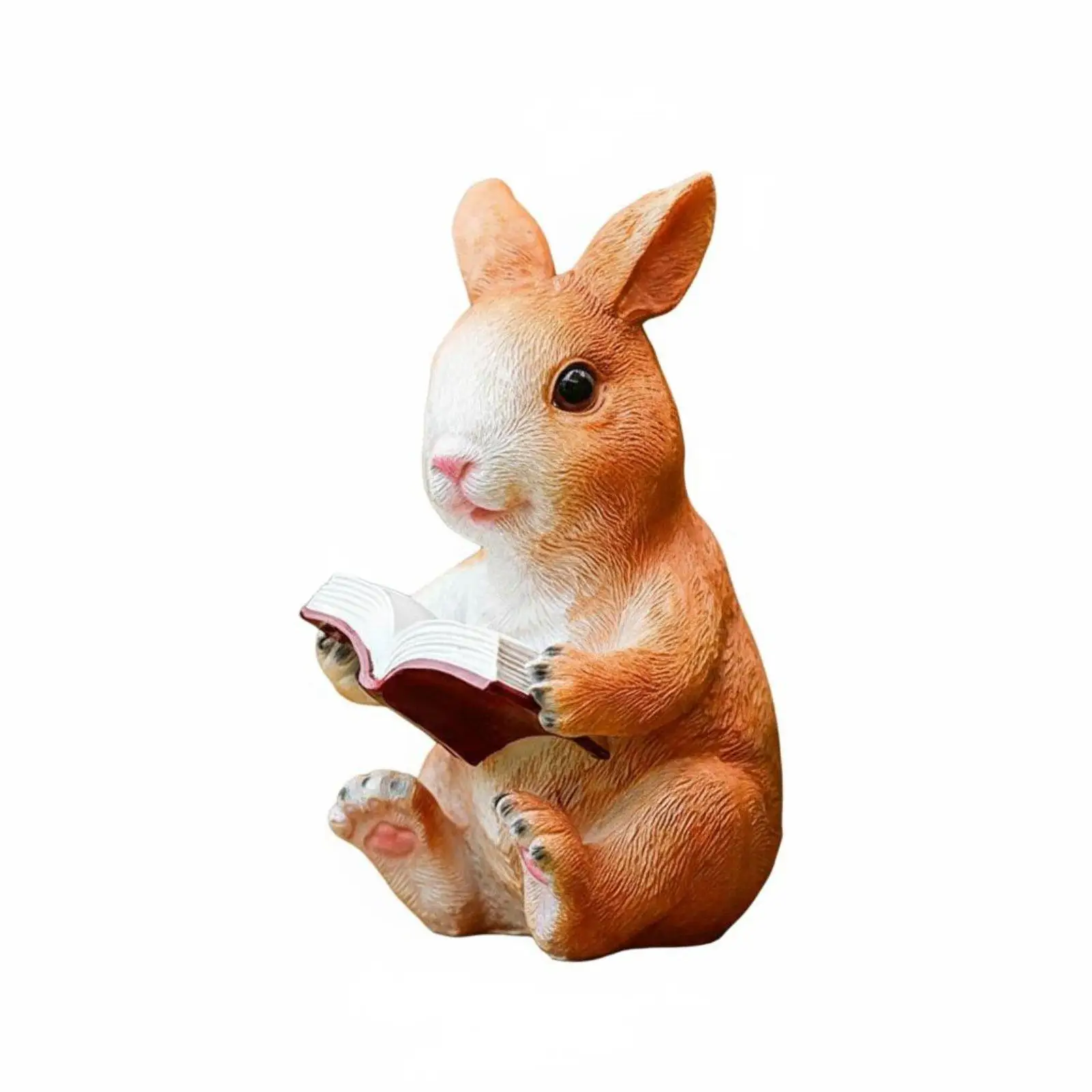 Resin Garden Rabbit Adorable Design Hare Garden Ornament Hand-Painted for Patio