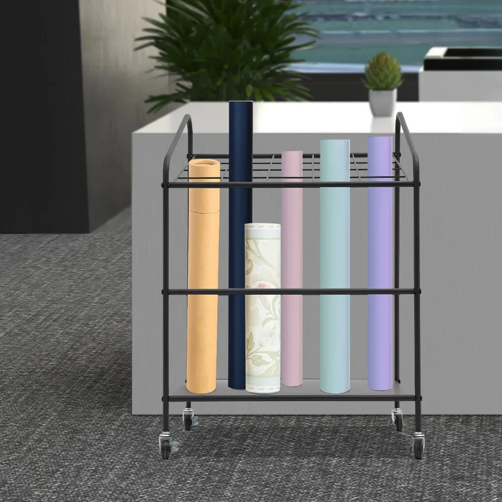 منظم لفات الورق المتنقلة، رف تخزين الأرضية، رف المواد Dsplay