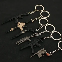 PUBG CSGO Mini Mauser M4A1 Weapon Model Pendant Keychain for Men CS GO M762 M1896 P18C Metal Key Ring Fans Collectible Jewelry