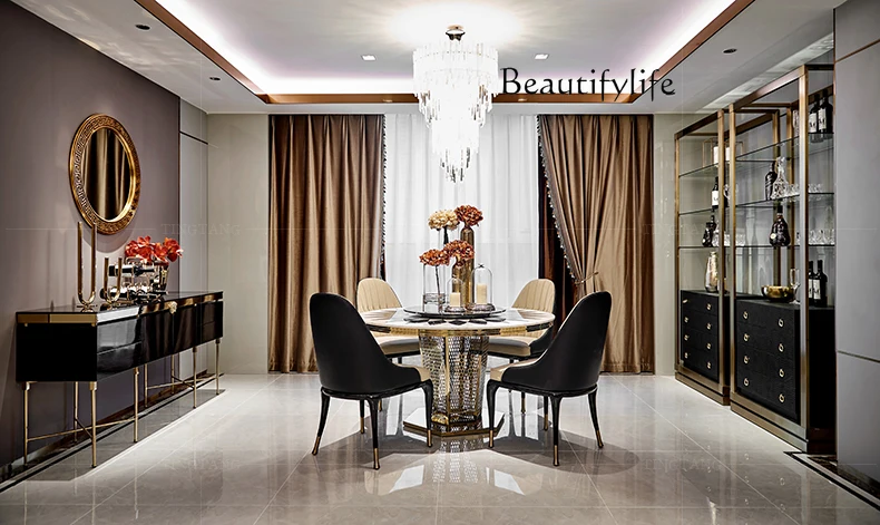 Modern simple glass wine cabinet against the wall dining side cabinet high-end stainless steel light luxury decoration new