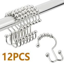 Bathroom Shower Rustproof Curtain Rings Stainless Steel Curtain Hooks Roller Glide Hook Ring for Bathroom Shower Rods Curtain