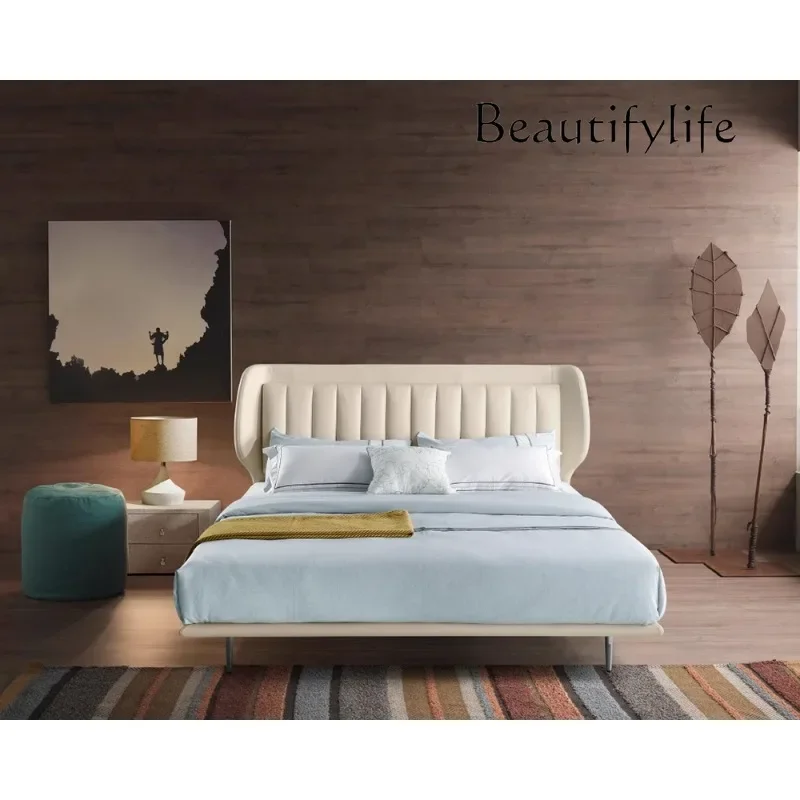 

X Italian Modern Minimalist Double Bed Master Bedroom High-end Five-star B & B Hotel 1.8 Meters Double Bed