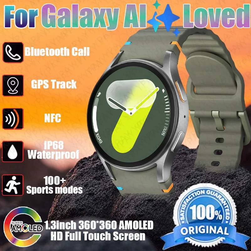 

New For Samsung Galaxy Watch 7 Women Men Smart Watch Bluetooth Call 1.3inch AMOLED GPS Track Compass IP68 Waterproof Smart Watch