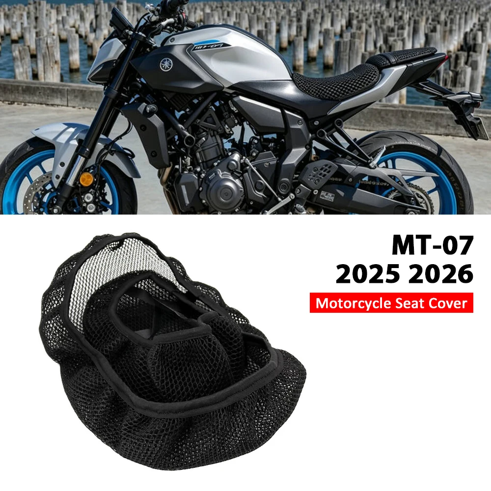 For YAMAHA MT07 MT-07 2025-2026 Mesh Seat Cover MT 07 Motorcycle 3D Elastic Breathable Heat Resistant Anti-Slip Protector Cover