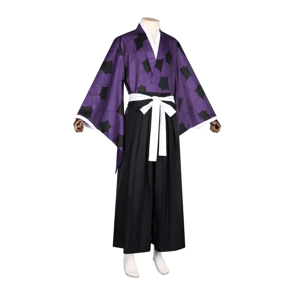 Anime Kokushibo Cosplay disfraz tatuaje pegatinas anime impresión kimono uniforme camisa Halloween carnaval trajes para mujeres hombres