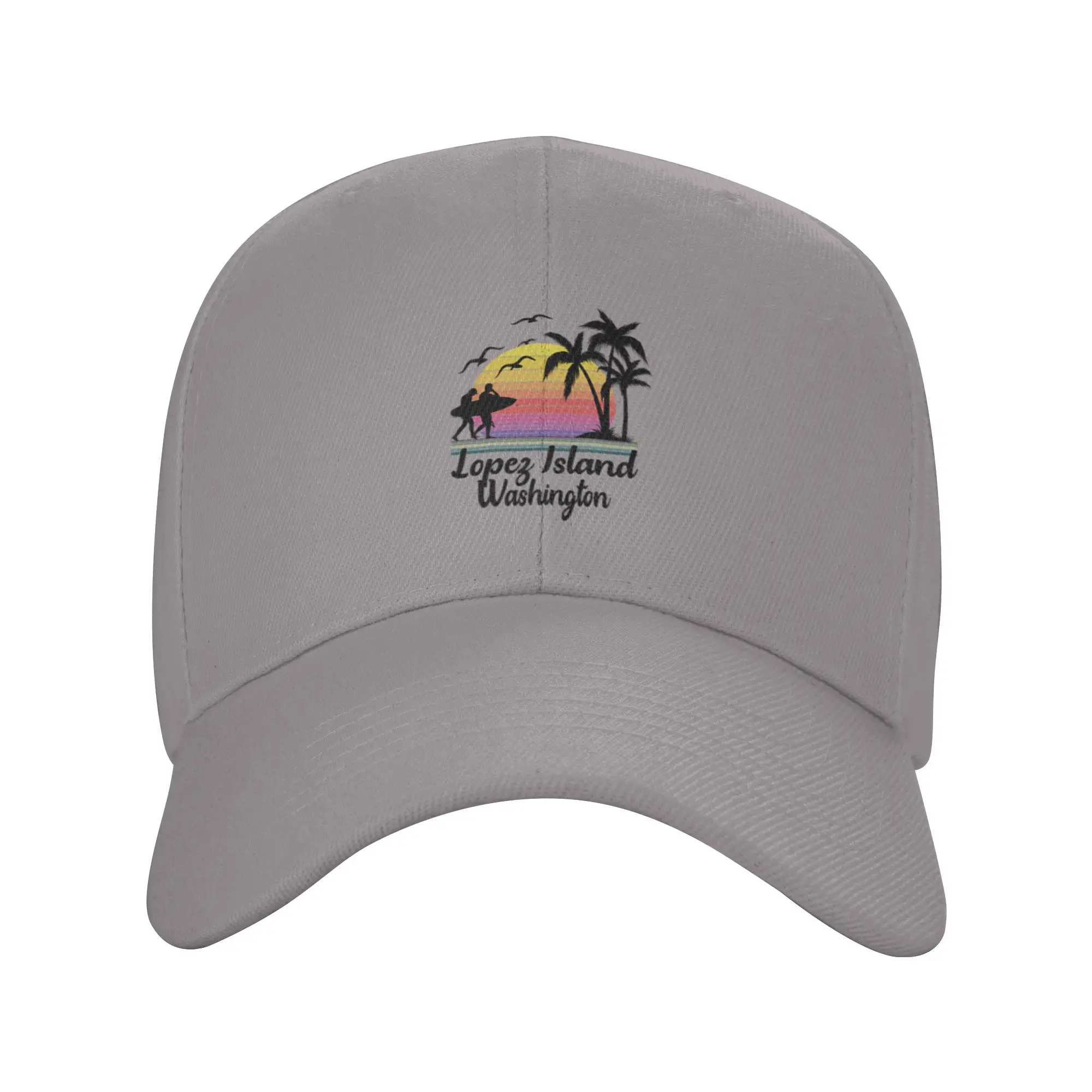 Hot Sale Lopez Island Washington Seaside Retro Sunset Baseball Cap  Gift Summer Hat  Basketball Game Summer Hat