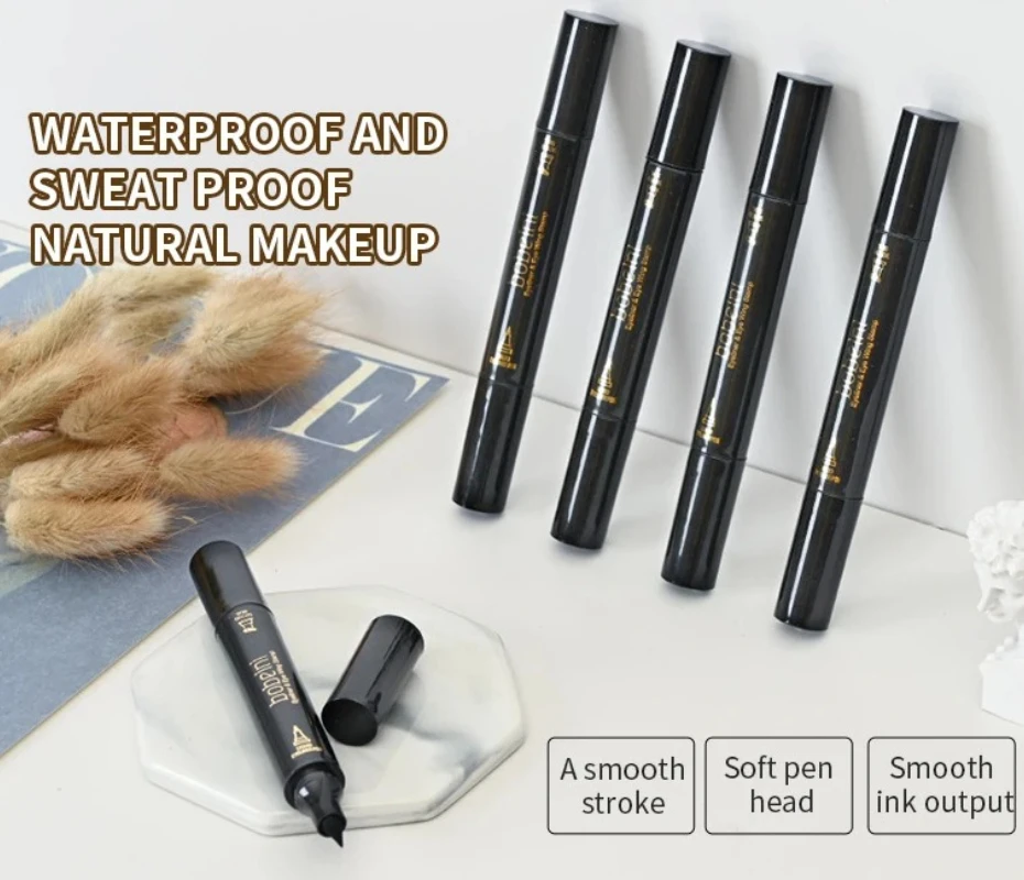Liquid Eyeliner Pencil Super Waterproof Black Double-Headed Stamp Long Lasting Eyleliner Cat Eye maquiagem Cosmetic Makeup Tool