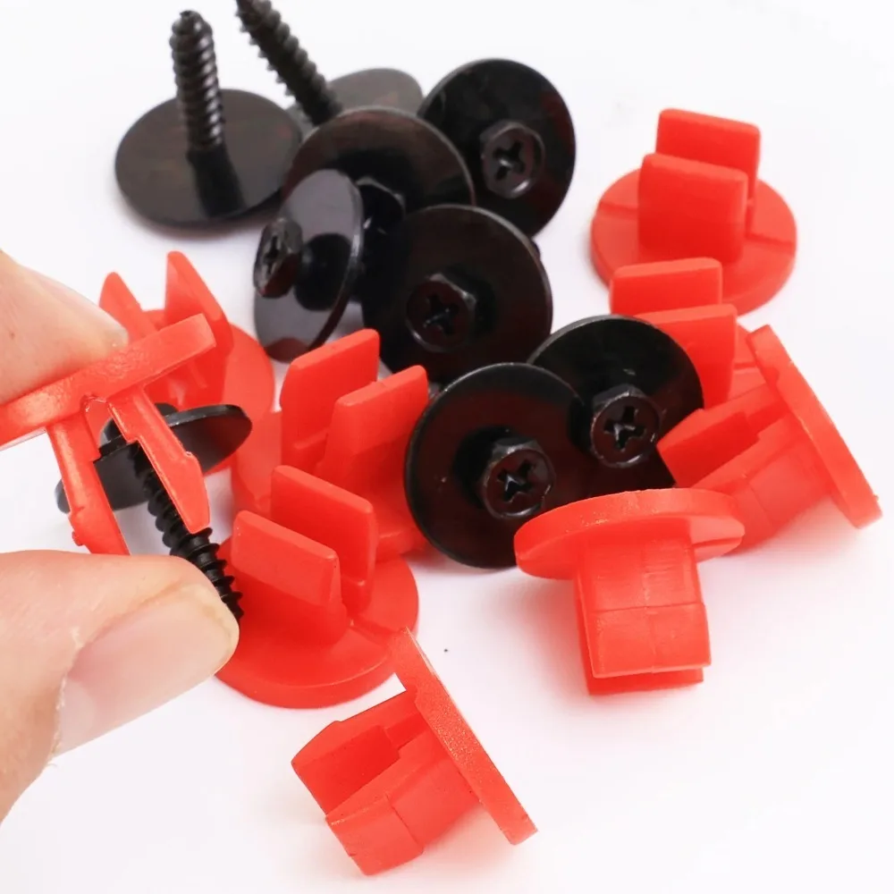 20PCS Engine Undertray Clips Black Red Screws Bottom Cover Shield with Screws Undercarriage Fastener Set Easy to Install