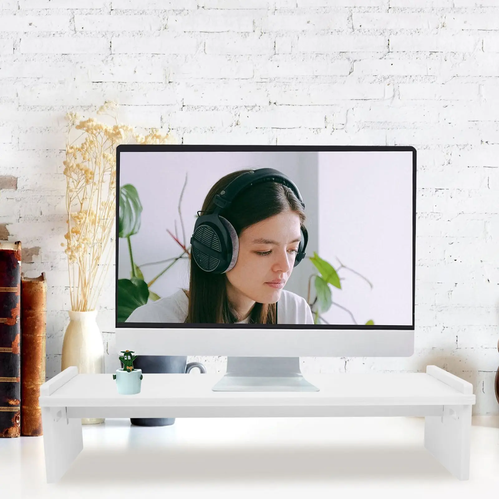 Monitor Stand Computer Screen Riser Laptop Vertical Shelf Storage Rack Dorm Essential Compact Design Strong Resistance