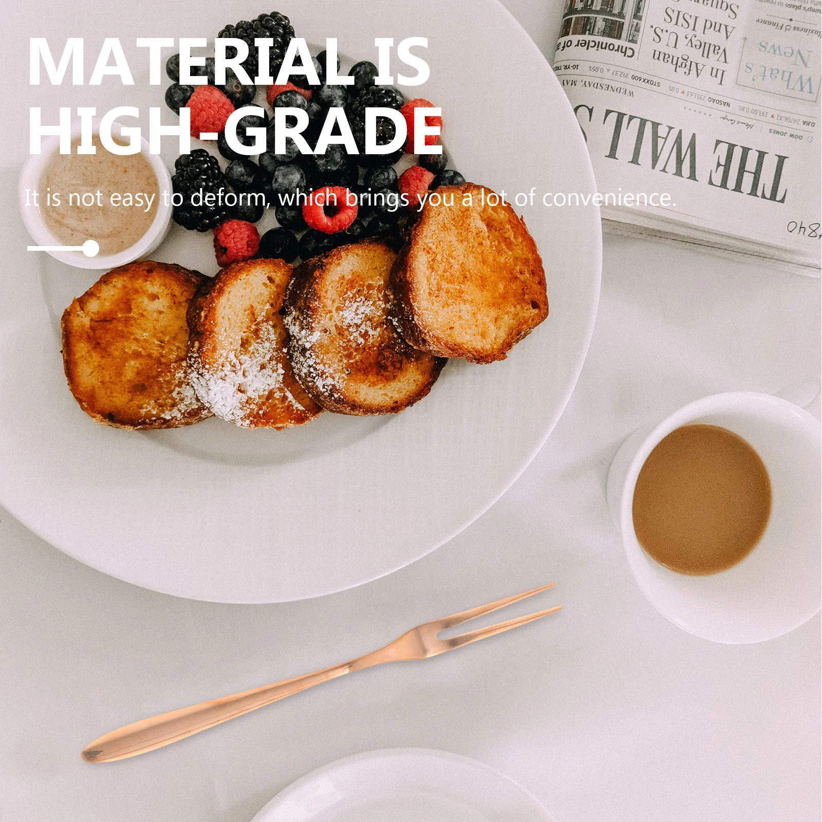 

2pcs Rose Gold Fruit Forks Stainless Steel Long Handle Dessert Cake Fork Appetizer Tableware Kitchen Gadgets