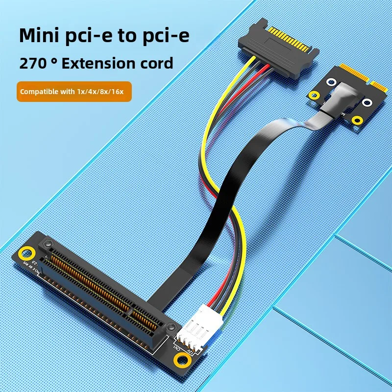 ADT-Link 270 Degree Mini PCIe To PCI-E 1X 4X 8X 16X Adapter Cable Gaming PC Accessories for Graphics Card Sound Network card