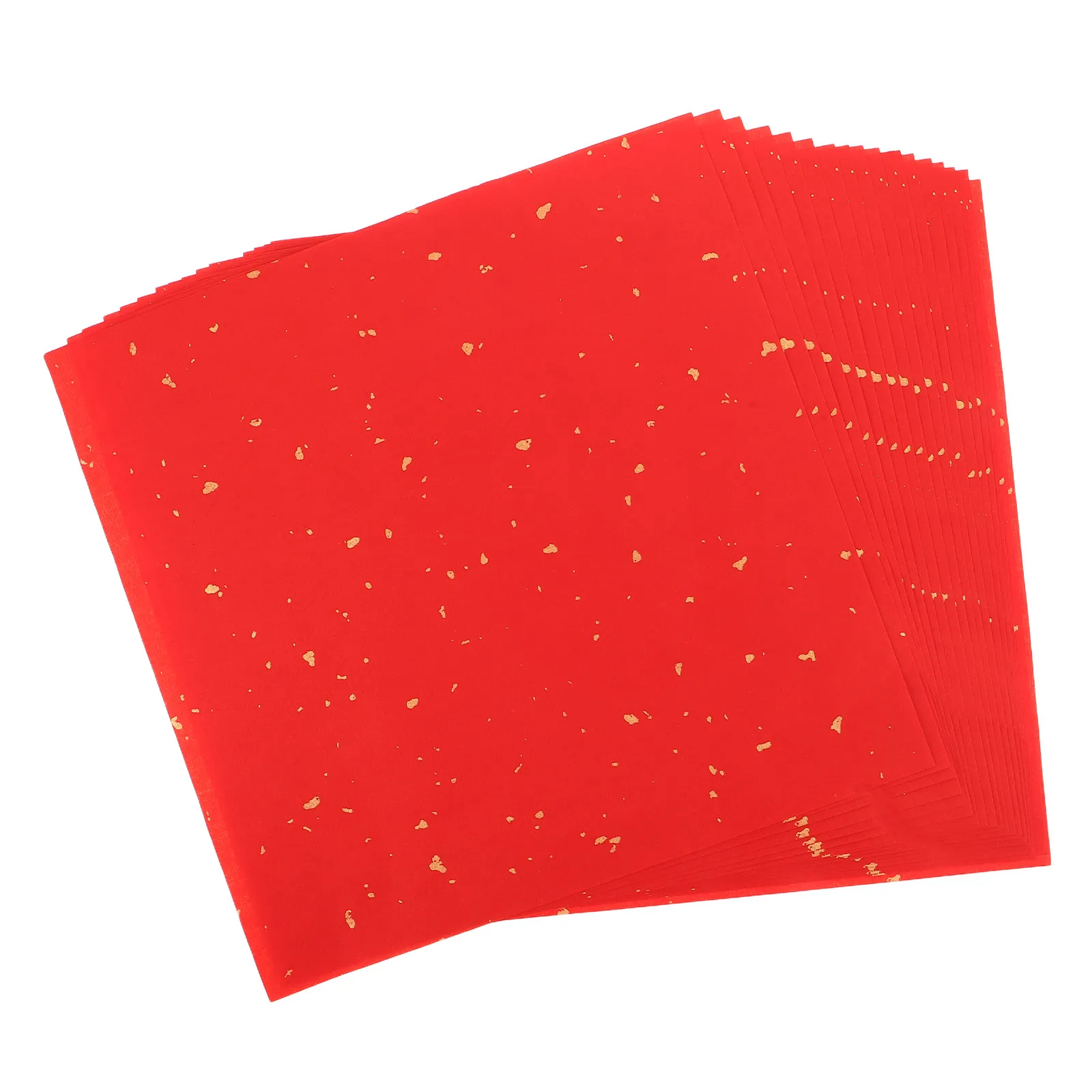 

60 листов квадратной красной бумаги Сюань 22x22 см для каллиграфии и китайской живописи с золотыми вкраплениями