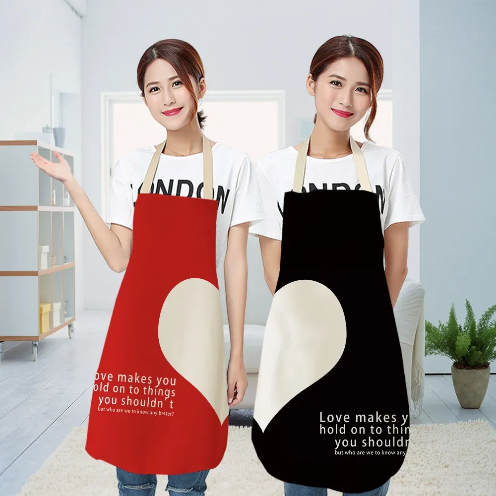 new Printed Women Kitchen Aprons Multifunction Cotton Linen apron dress Antifouling men Chef Cooking Apron Cleaning kid aprons