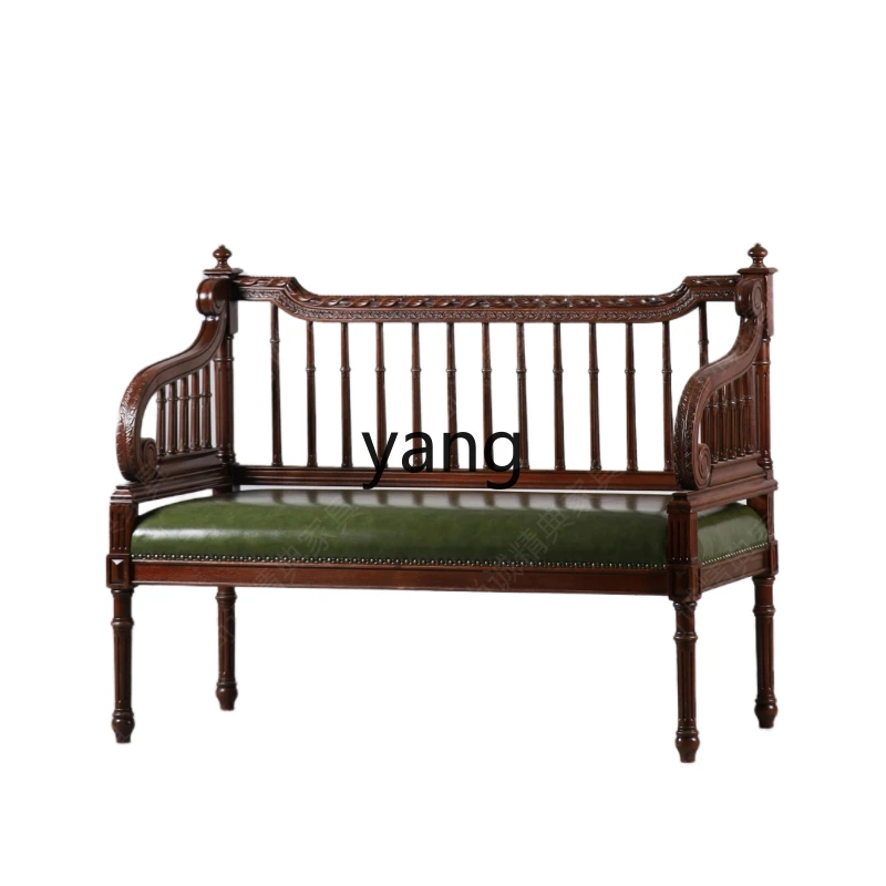 

CX solid wood leisure chair carved medieval old double sofa