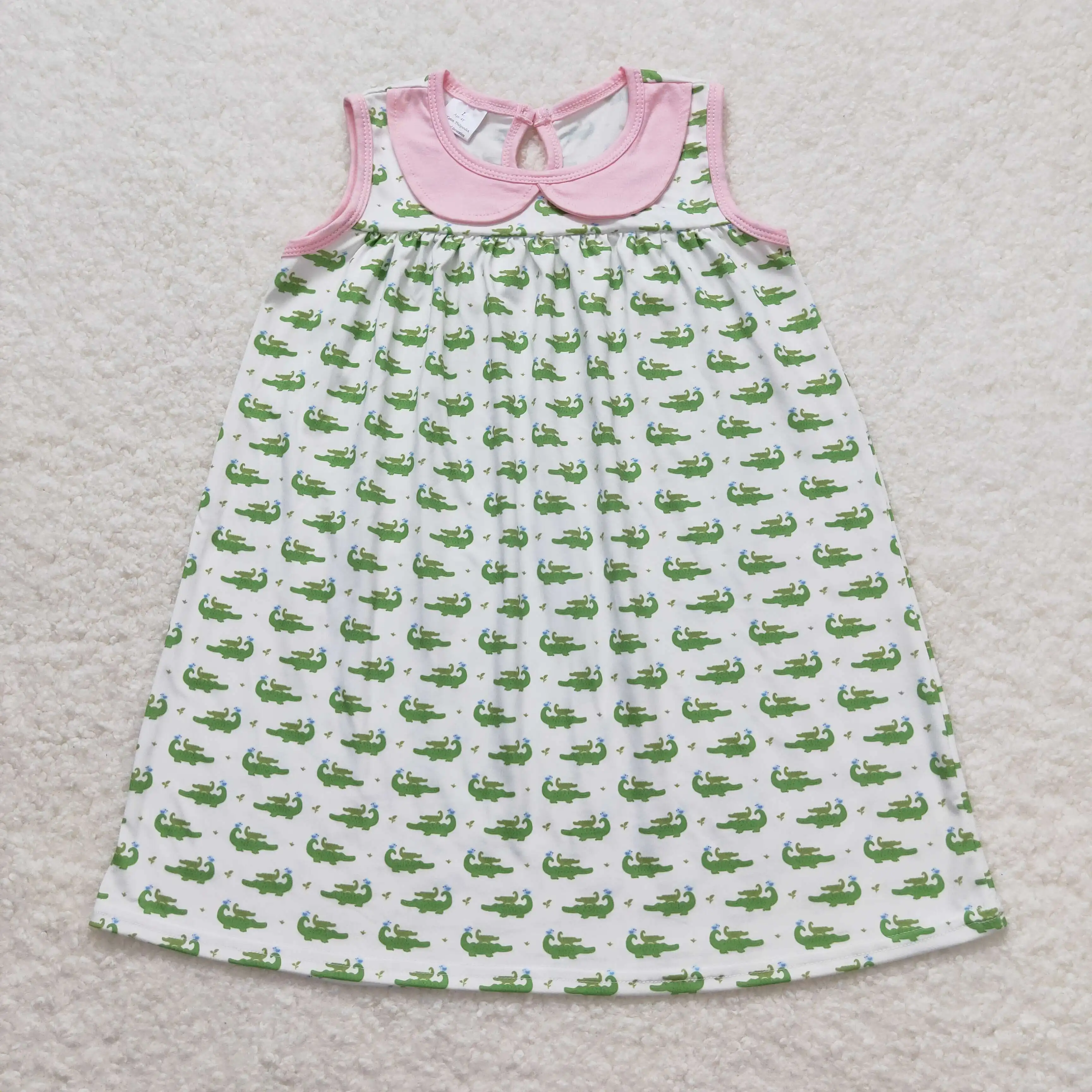 

Boutique Baby Girls crocodile Dress Wholesale Clothing Children Kids short sleeves twirl Skirts New arrival cute summer clothes