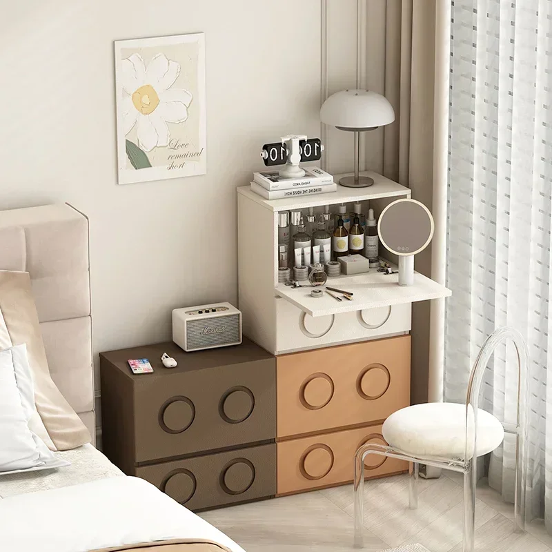 Drawers Bedside Table Integrated Simple Desk Dresser Small Height Combination Carmen Cabinet Middle and Ancient Module Cabinet