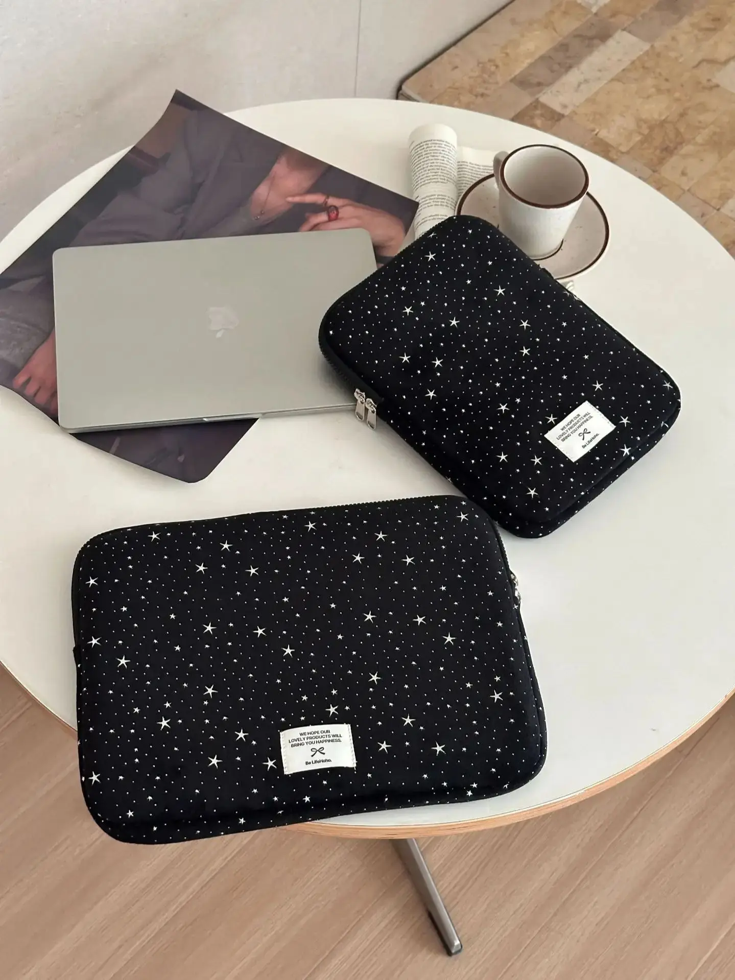 Korean version Laptop Sleeve 11 13.3 13.6 14 15 15.6 Inch For Macbook Dell Huawei Samsung HP Lenovo Ipad Cute Stars Tablet Pouch