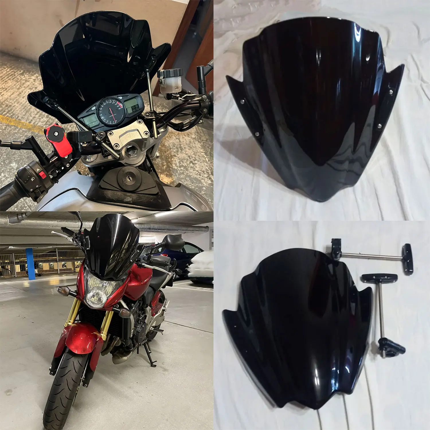 

For Honda Hornet CB600 CB 600F CB600F 2007 2008 2009 2010 -2017 2018 Windshield Double Bubble Windscreen Screen Wind Deflectors