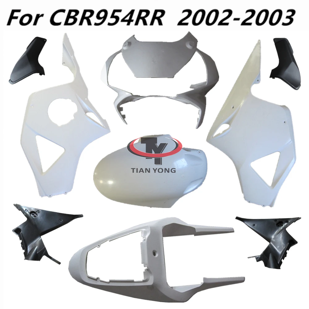 For CBR954RR 2002 2003 CBR 954 RR CBR954 Motorcycle Unpainted Bodywork Fairing Components ABS Injection Plastic parts