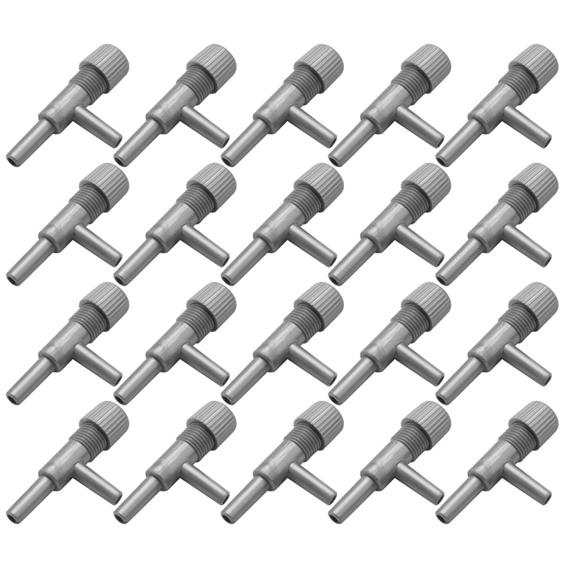 New Style Aquarium Fish Oxygen Air Line Tubing Flow Control Valve 20 Pcs Gray