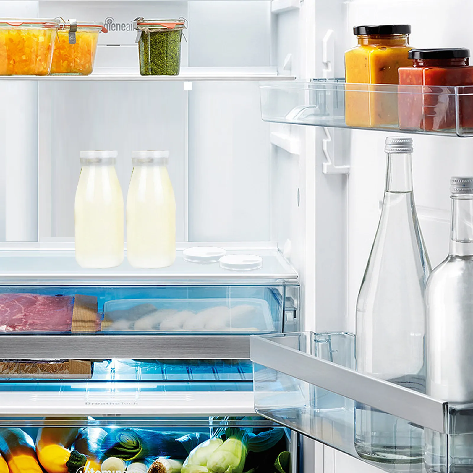 

100Pcs Yogurt Bottle Caps High-Quality Reusable Plastic Replacement Caps Strong Seal for Milk Glass Bottles Daily Use