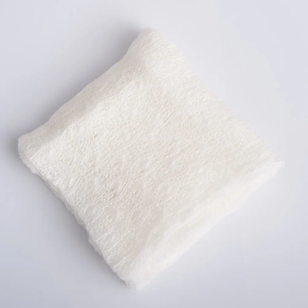 Mohair Baby Wrap Cloth with Headdress Infant Photography Prop Soft Delicate Newborn Photo Studio Wrap Adorable Comfortable
