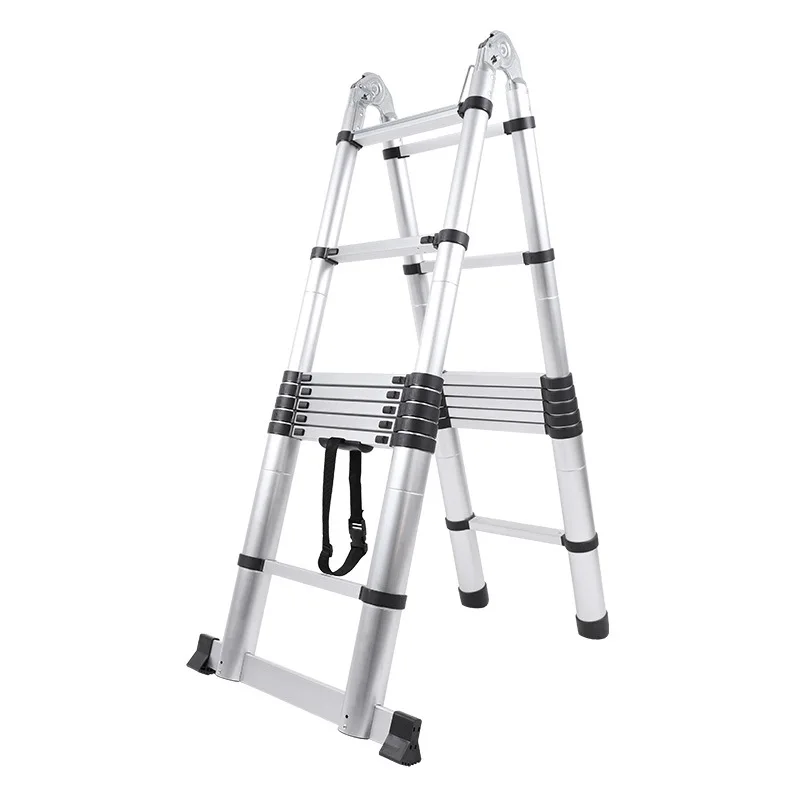 Aluminum Alloy Telescopic Ladder Outdoor Engineering Ladder Customizable Logo Household Folding Ladder Portable Heightening Dual